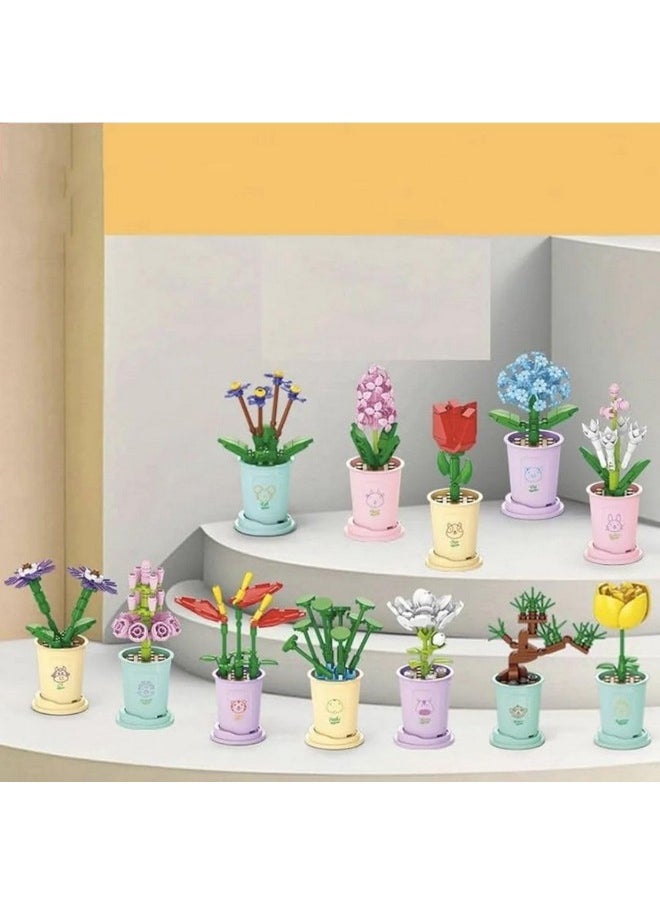 Liberty imports Liberty Imports 12 Pack Mini Flower Botanical Building Block Collection, Creative Flower Plant Toy Set for Kids, Home or Office Colorful Decorations  - Image 5