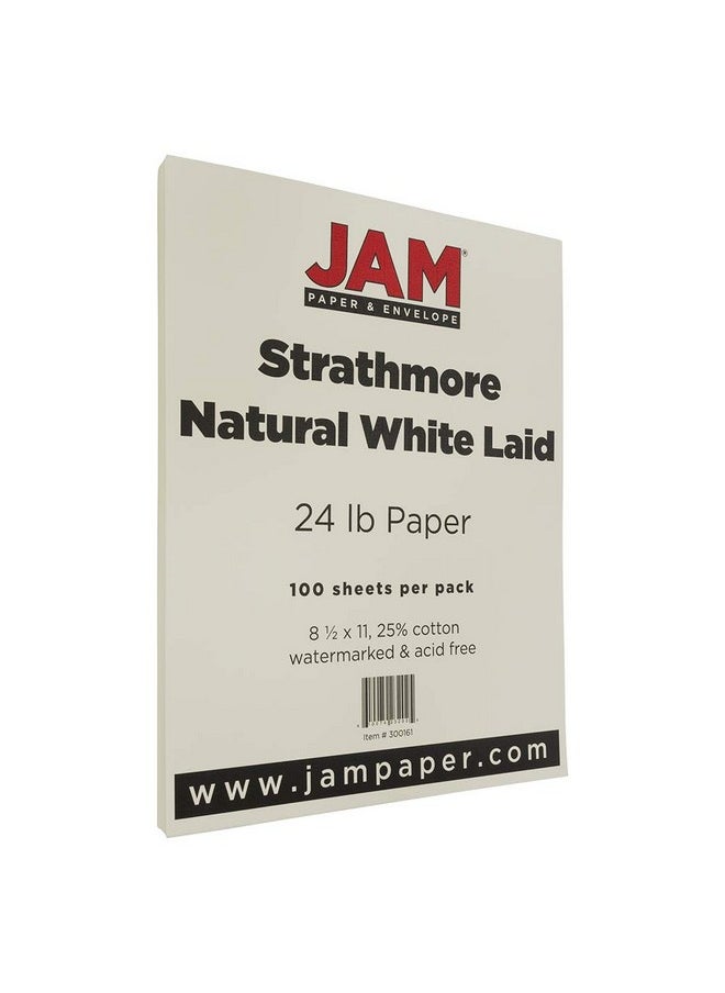JAM Paper JAM PAPER Strathmore 24lb Paper - 90 gsm - 8.5 x 11 - Natural White Laid - 100 Sheets/Pack  - Image 3