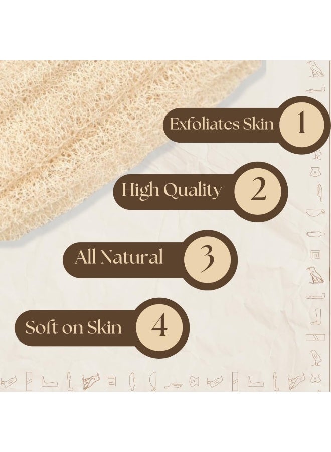 MOMENT لُوفَة طبيعية عضوية مصرية، 40 سم لُوفَة استحمام كبيرة مقشرة، أدوات فرك الجسم، سبا، جمال، استحمام وبشرة متألقة - Image 3