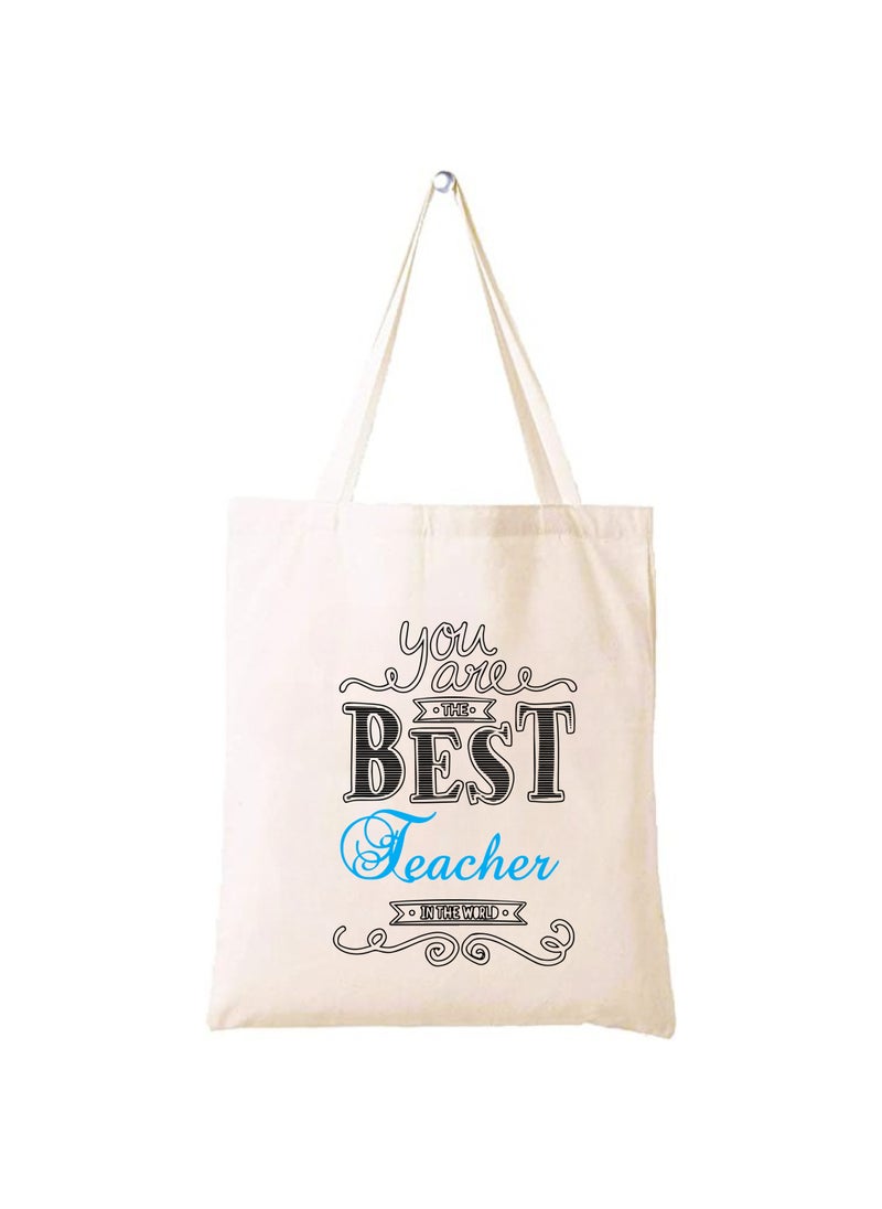 Generic Teacher's day Gift Cotton Bag with Funny Design - Reusable Canvas Tote Bag - Eco Friendly - Lightweight - Grocery Shopping Bag - Gifts for Teacher - School - Office - Travel  - Image 1