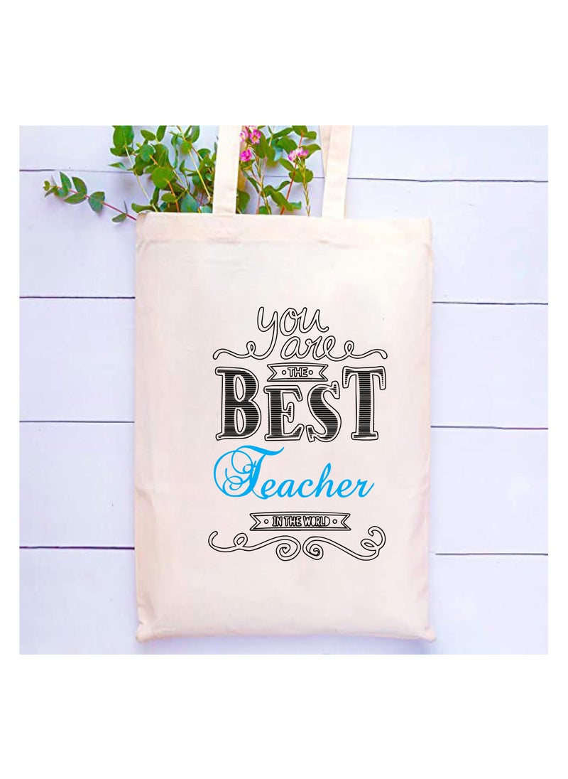 Generic Teacher's day Gift Cotton Bag with Funny Design - Reusable Canvas Tote Bag - Eco Friendly - Lightweight - Grocery Shopping Bag - Gifts for Teacher - School - Office - Travel  - Image 2