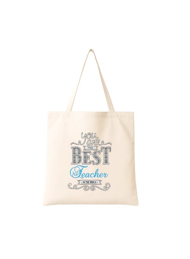 Teacher's day Gift Cotton Bag with Funny Design - Reusable Canvas Tote Bag - Eco Friendly - Lightweight - Grocery Shopping Bag - Gifts for Teacher - School - Office - Travel - Image 1