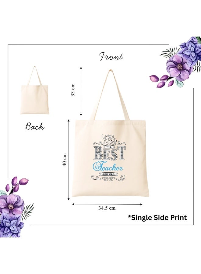 Teacher's day Gift Cotton Bag with Funny Design - Reusable Canvas Tote Bag - Eco Friendly - Lightweight - Grocery Shopping Bag - Gifts for Teacher - School - Office - Travel - Image 4