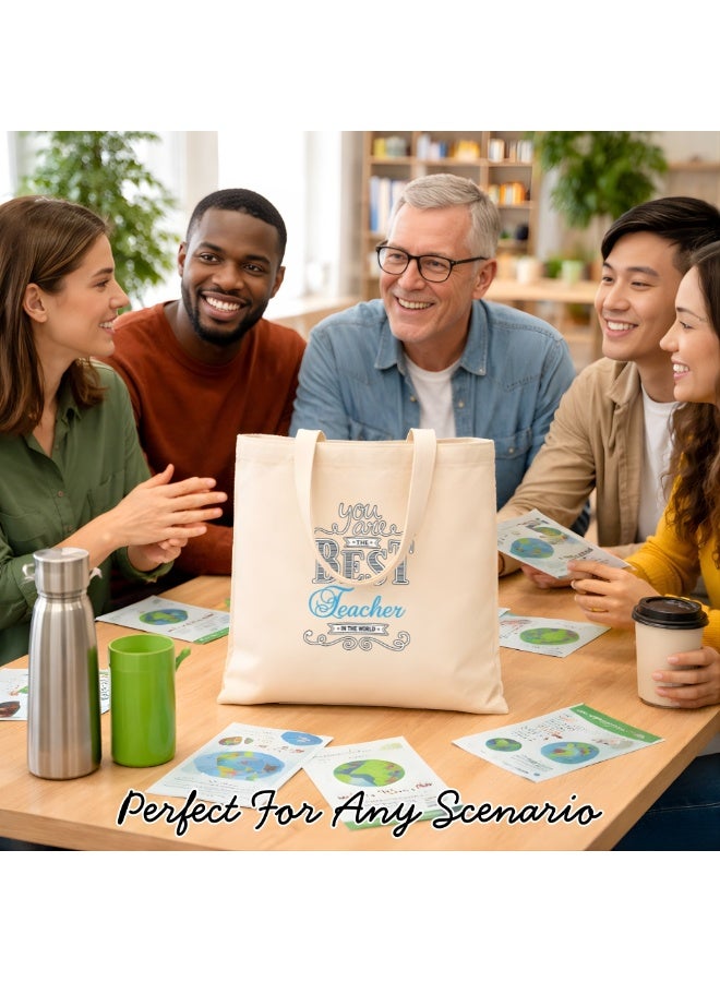 Teacher's day Gift Cotton Bag with Funny Design - Reusable Canvas Tote Bag - Eco Friendly - Lightweight - Grocery Shopping Bag - Gifts for Teacher - School - Office - Travel - Image 3