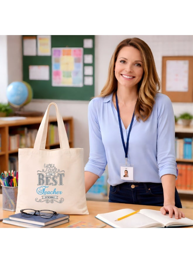 Teacher's day Gift Cotton Bag with Funny Design - Reusable Canvas Tote Bag - Eco Friendly - Lightweight - Grocery Shopping Bag - Gifts for Teacher - School - Office - Travel - Image 2