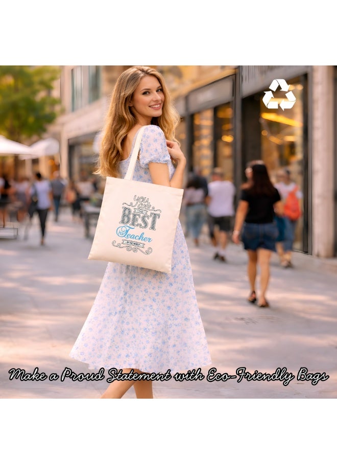 Teacher's day Gift Cotton Bag with Funny Design - Reusable Canvas Tote Bag - Eco Friendly - Lightweight - Grocery Shopping Bag - Gifts for Teacher - School - Office - Travel - Image 5