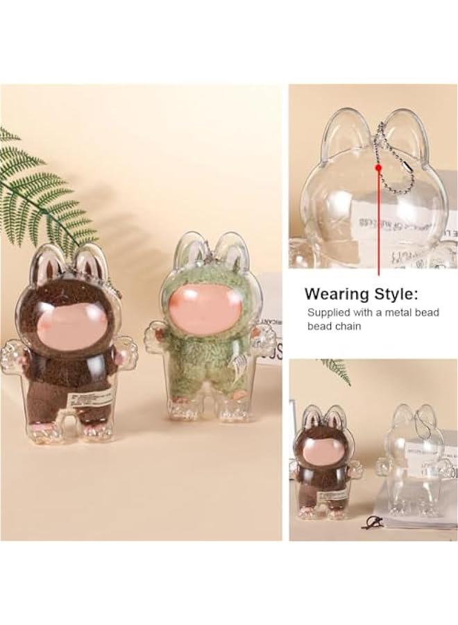Protective Cover for LABUBU Plush Figure Doll, Plastic Protective Cover for LABUBU The Monsters Figure Keychain, Storage Transparent PVC Keychain Model Walking Display Bag for Fan Collection  - Image 2