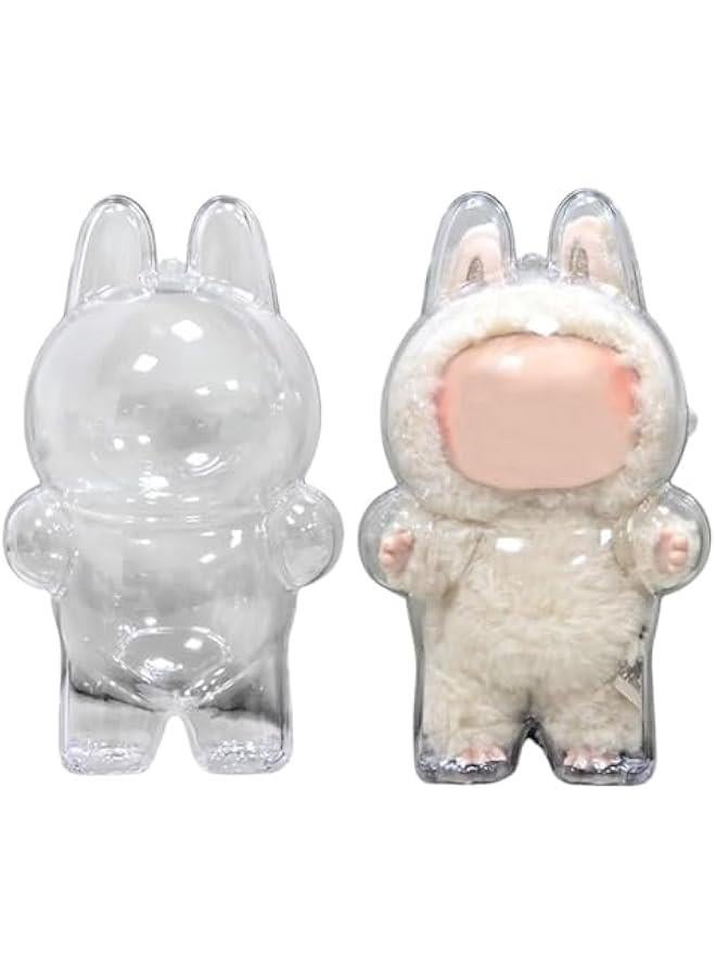 Protective Cover for LABUBU Plush Figure Doll, Plastic Protective Cover for LABUBU The Monsters Figure Keychain, Storage Transparent PVC Keychain Model Walking Display Bag for Fan Collection  - Image 1