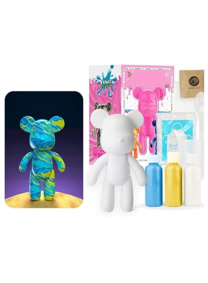 RATSAW مجموعة أدوات الرسم على شكل دب سائل للرسم DIY مقاس 23 سم باللون الأزرق والأصفر - Image 1