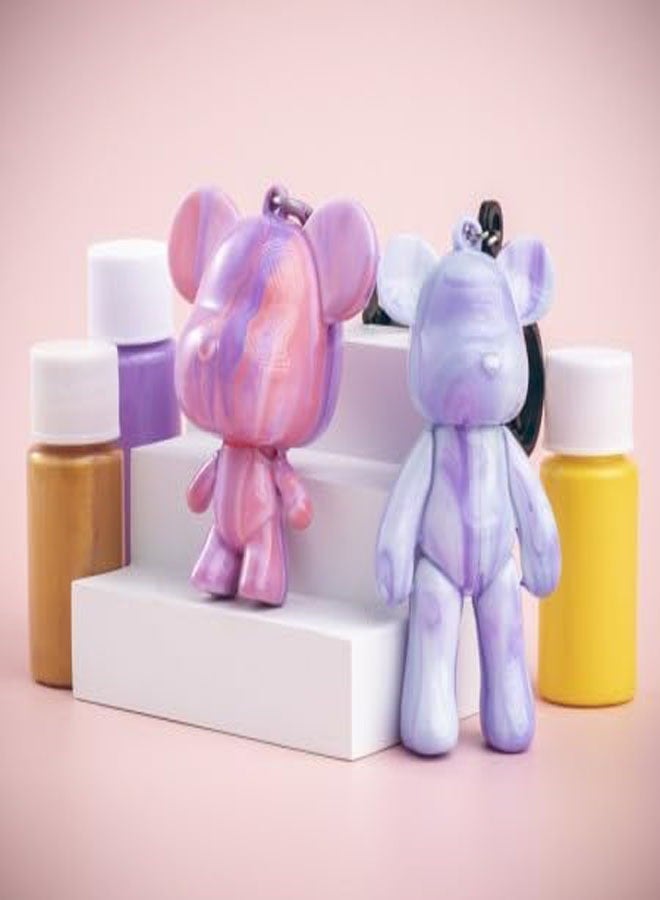 RATSAW مجموعة أدوات الرسم على شكل دب سائل للرسم DIY مقاس 23 سم باللون الأزرق والأصفر - Image 3