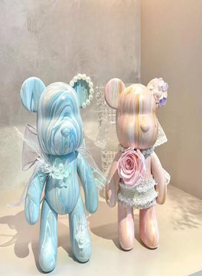 RATSAW مجموعة أدوات الرسم على شكل دب سائل للرسم DIY مقاس 23 سم باللون الأزرق والأصفر - Image 5