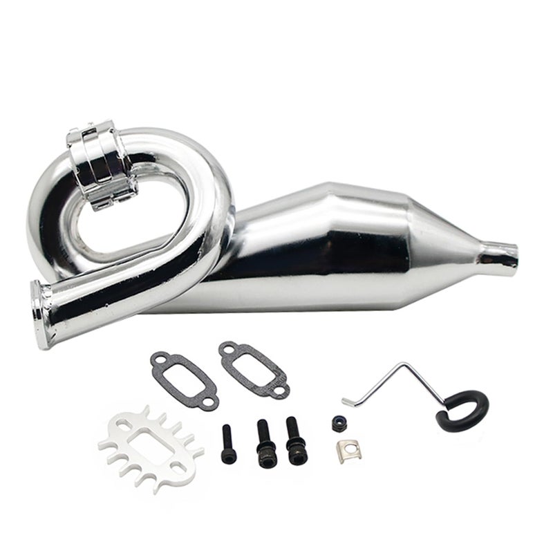 FLMLF FLMLF Alloy Exhaust Tuned Pipe of 23CC-36CC Engine Fit for 1/5 HPI ROFUN BAHA King Motor ROVAN Baja SS 5B 5T 5SC Truck Parts - Image 2