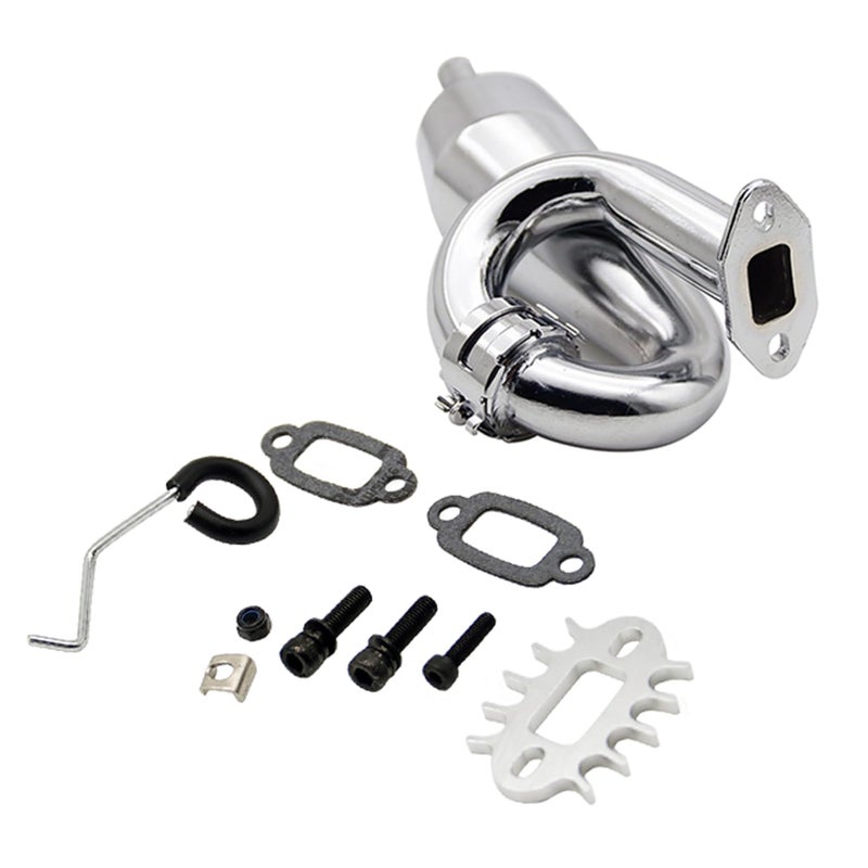 FLMLF FLMLF Alloy Exhaust Tuned Pipe of 23CC-36CC Engine Fit for 1/5 HPI ROFUN BAHA King Motor ROVAN Baja SS 5B 5T 5SC Truck Parts - Image 1