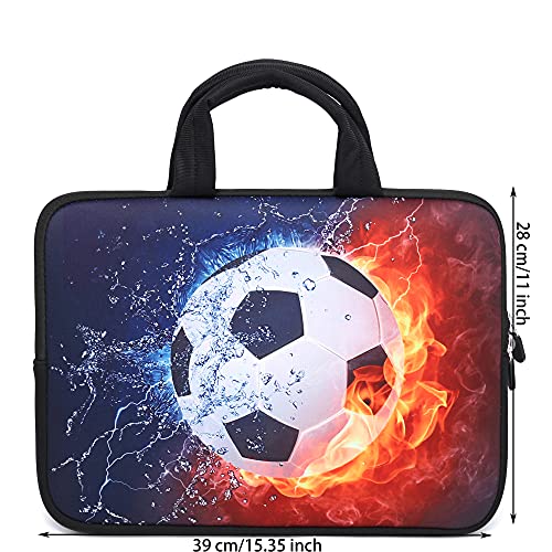 HAPLIVES 14 15 15.4 15.6 inch Laptop Handle Bag Computer Protect Case Pouch Holder Notebook Sleeve Neoprene Cover Soft Carrying Travel Case for Dell Lenovo Toshiba HP Chromebook ASUS Acer(Cool Soccer) - Image 2