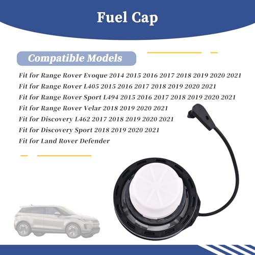 Getfarway LR178173 Fuel Cap Fit for Range Rover Evoque 2014-2021 / Range Rover Sport 2015-2021 / Velar 2018-2021 / Discovery Sport 2017-2021 Land Rover Defender Replace LR138720 Fuel Tank Filler - Image 2
