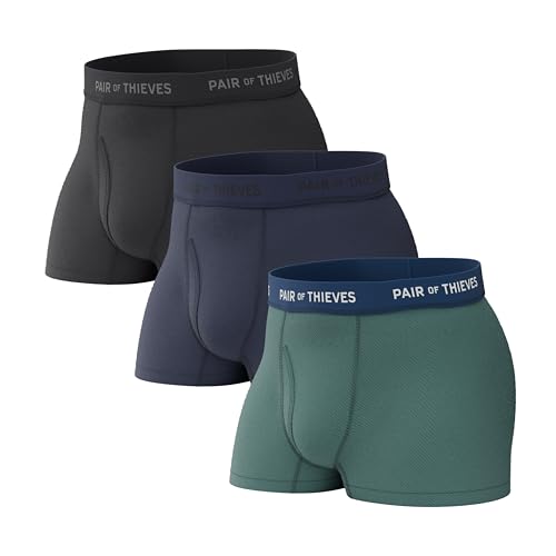 Pair of Thieves Men’s Trunks – 3 Pack Color Set, Cooling Mesh, No-Chafe Comfort, Stay-Put Fit – Core, Large - Image 1