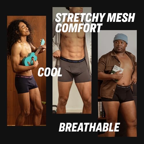 Pair of Thieves Men’s Trunks – 3 Pack Color Set, Cooling Mesh, No-Chafe Comfort, Stay-Put Fit – Core, Large - Image 4