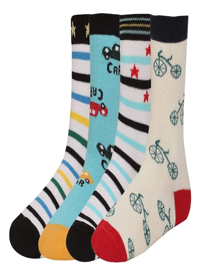 CREATURE Kids Printed Multicolored Cotton Socks CRE-KIDS-P4-112 (7-8 YEARS) - Image 1