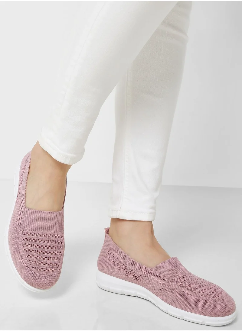 Ginger Textured Detail Slip On Comfort Shoe