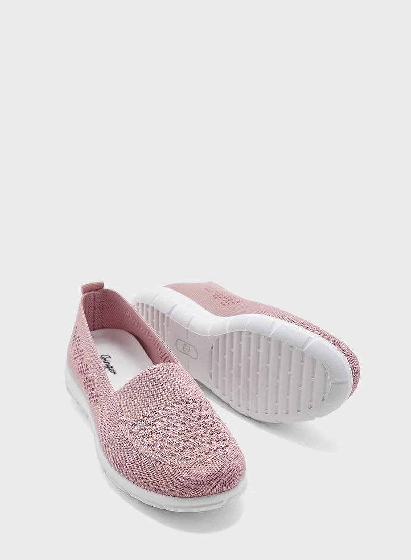 Ginger Textured Detail Slip On Comfort Shoe