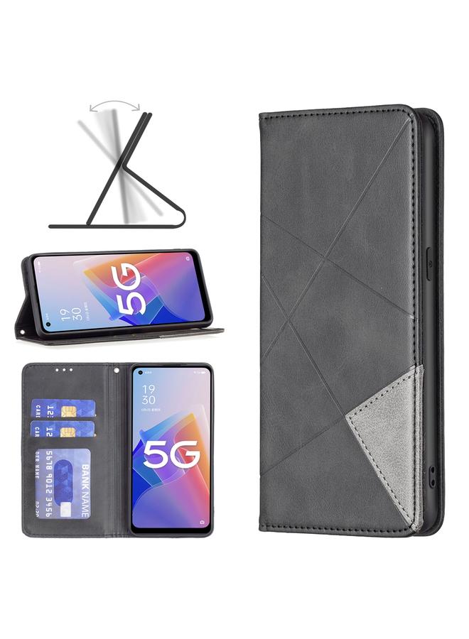 S-TOP Case For OPPO A96 5G Prismatic Invisible Magnetic Leather Phone Case - Image 1