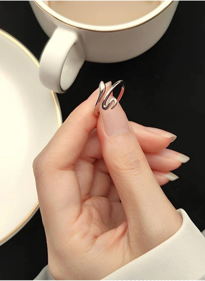 925 Sterling Silver Charms - Luxurious And Delicate Silver Ring Made With High Quality And Precision From 925 Sterling Silver In The Shape Of Coiled Snake To Give A Wonderful Look To The Princess Who Deserves It - Image 1