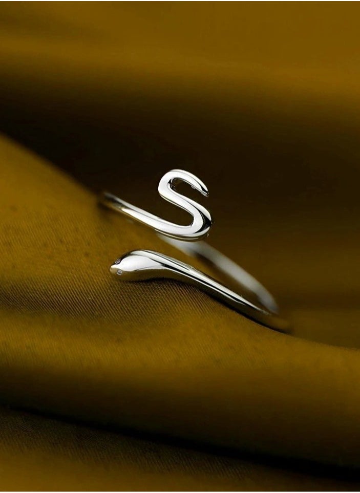 925 Sterling Silver Charms - Luxurious And Delicate Silver Ring Made With High Quality And Precision From 925 Sterling Silver In The Shape Of Coiled Snake To Give A Wonderful Look To The Princess Who Deserves It - Image 1