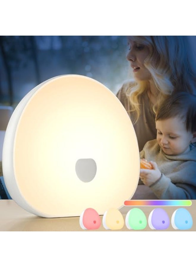 Night lamps with white noise, soft with soothing sounds, LED touch control lamp for breastfeeding, portable night light, memory timer, sleep for children and adults (white pro) - Image 1