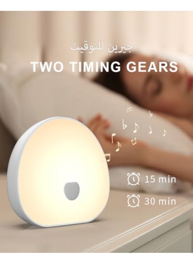 Night lamps with white noise, soft with soothing sounds, LED touch control lamp for breastfeeding, portable night light, memory timer, sleep for children and adults (white pro) - Image 4