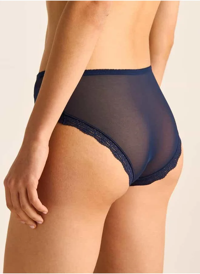 فاف Lace Detail Briefs with Elasticated Waistband