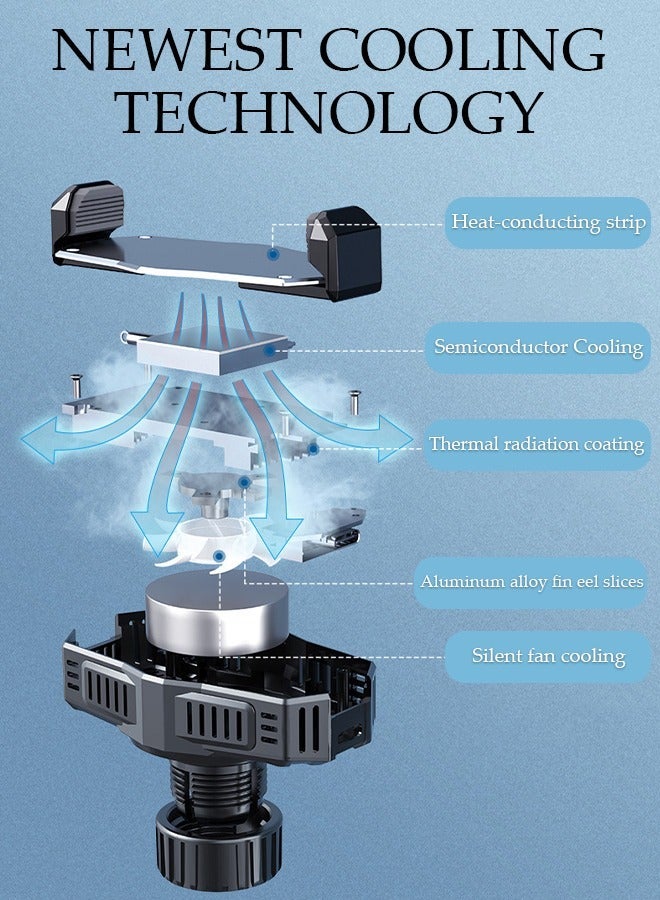 DUNISO Phone Cooler for Live Streaming and Gaming with Adjustable Stand, Fast Phone Cooling Fan with LED Display, Semi-Conductor Cooling Chip Mobile Phone Radiator, Fit All Types of iPhone Android Smartphone - Image 5