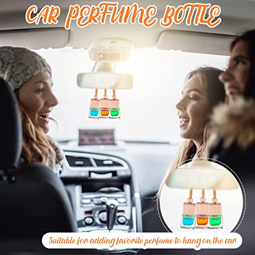 Mkhaslri 60 Pcs Hanging Car Air Freshener Car Diffuser Bottle Empty Glass Perfume Bottles Air Freshener Diffuser Bottle Pendant for Essential Oils Fragrance Aromatherapy Ornament Decor (Fresh Style) - Image 5
