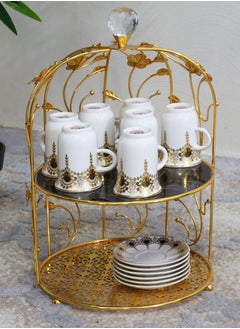 KASINDA Dishing Items Organizer Display Decor Stand for Home Office Gold Finish  - Image 5