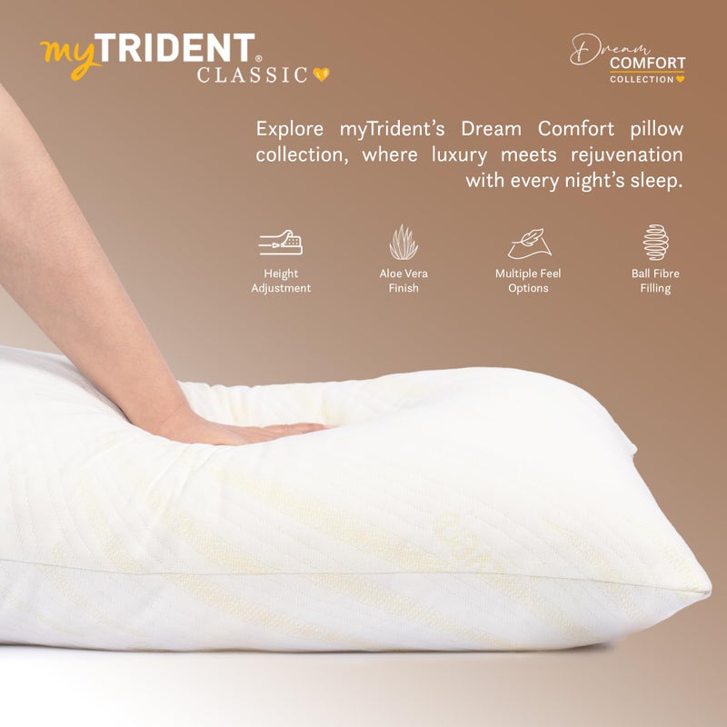 MYTRIDENT Classic Dream Comfort Pillow for Bed, 650 g, 100% Micro Polyester,43 CM X 69 CM-White - Image 2