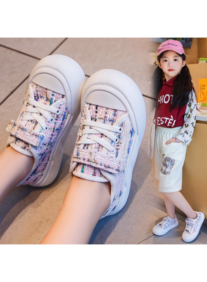 حذاء شبشب من القماش للفتيات، حذاء أطفال قابل للتنفس، أحذية كاجوال جديدة بنعل ناعم، أحذية رياضية للأطفال الكبار - Image 4