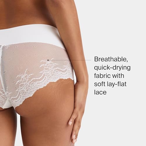 SPANXsmooth Undie-tectable Lace Hi-Hipster - For Core Control - Comfortable Lace Shapewear Underwear - No Visible Panty Lines - Powder - Medium - Image 3