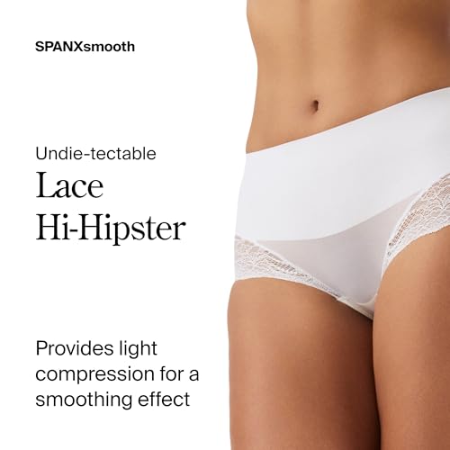 SPANXsmooth Undie-tectable Lace Hi-Hipster - For Core Control - Comfortable Lace Shapewear Underwear - No Visible Panty Lines - Powder - Medium - Image 2