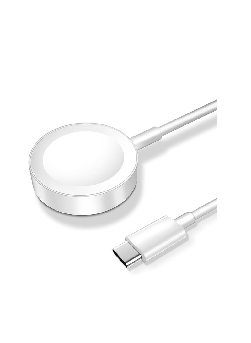 USB C Watch Charger Cable Compatible for Apple Watch: Magnetic Charger Cable Compatible with iWatch Series 10/9/8/7/6/5/4/3/2/1/SE/SE2, Travel Type C Charging Cord, 3.3ft - Image 1