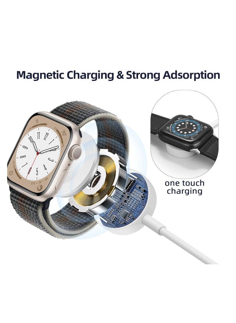 USB C Watch Charger Cable Compatible for Apple Watch: Magnetic Charger Cable Compatible with iWatch Series 10/9/8/7/6/5/4/3/2/1/SE/SE2, Travel Type C Charging Cord, 3.3ft - Image 3