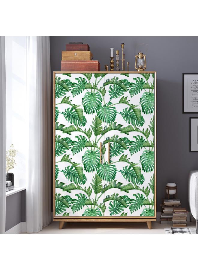 Bluejw Turtle Leaf Tropical Leaves Removable Wallpaper Watercolor Plant Self-adhesive Wall Wallpaper Waterproof Mildew Resistant Wallpaper RW278 - Image 4