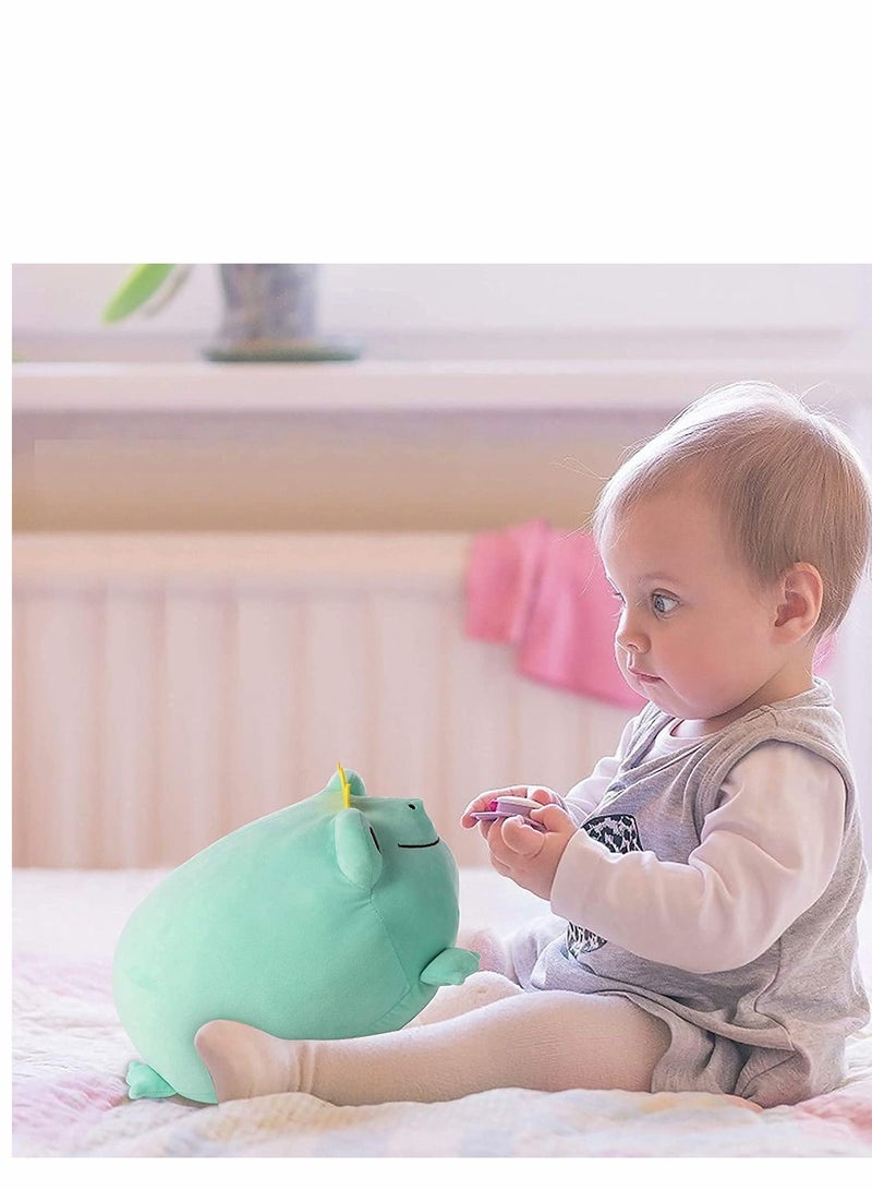Super Soft Frog Plush, Cute Frog Stuffed Animal with Smile Face, Squishy Frog Plush Pillow, Adorable Plush Frog Toy Gift for Kids Children Girls Boys, Unique Crown Frog Decoration, Green (14") Brand: