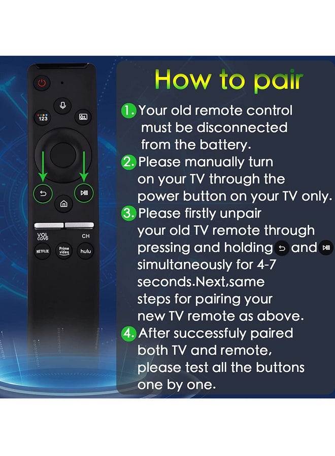HuHa Voice Remote Control for Samsung Smart TV,KOOMOER Low Power Tech Remote,Compatible for BN59-01312A,All Samsung with Voice Function Smart Curved Frame QLED LED LCD 8K 4K TVs - Image 3