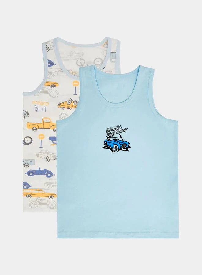Styli Pack of 2 - Boys Cotton Printed Vest
