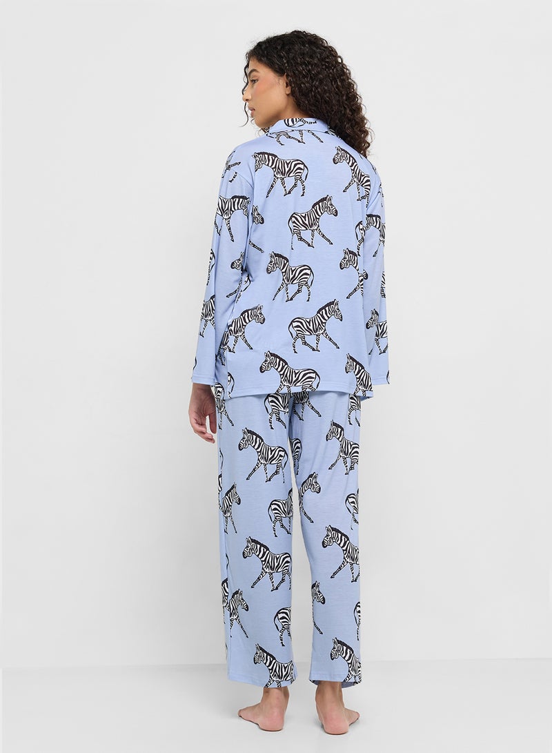 Ginger Cotton Button Up Shirt & Pyjama Set  - Image 2