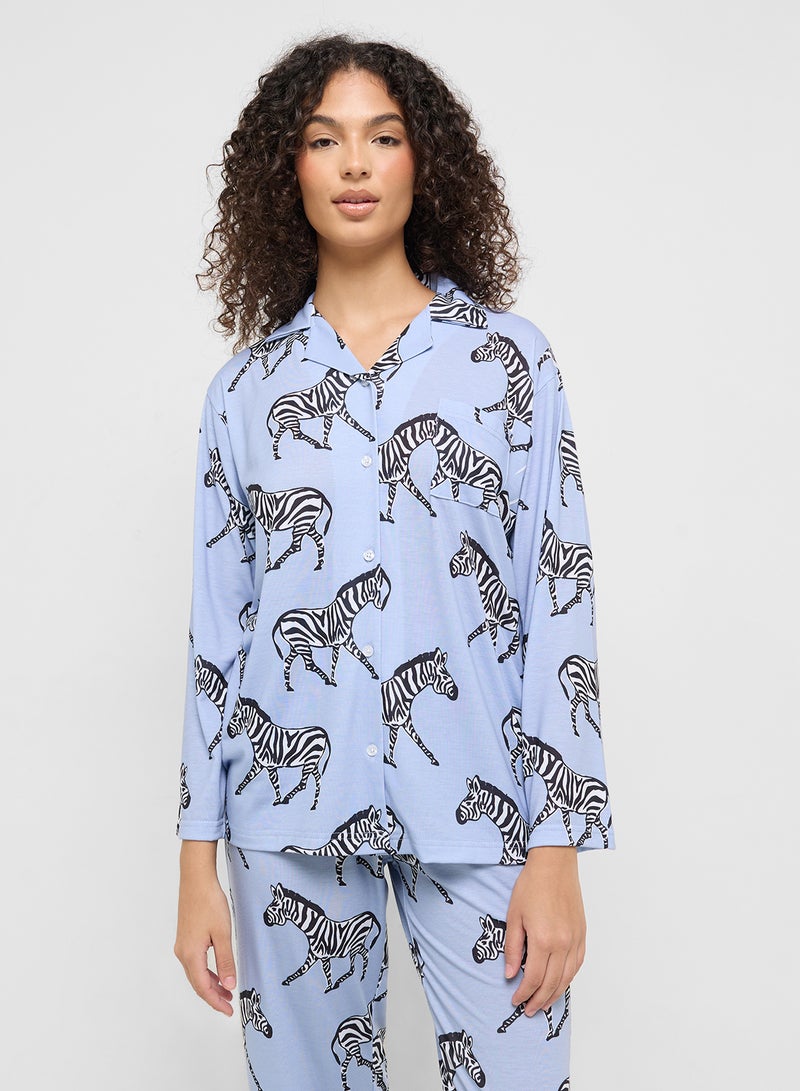 Ginger Cotton Button Up Shirt & Pyjama Set  - Image 3