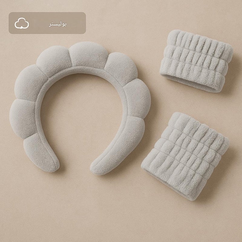 Spa Accessories - Multi-Color Terry Cloth Wristbands and Headbands Set, Soft, Absorbent, and Designed for Comfortable Wear During Relaxation, Skincare, or Exercise, Machine Washable (Lavender, 10CM) - Image 5