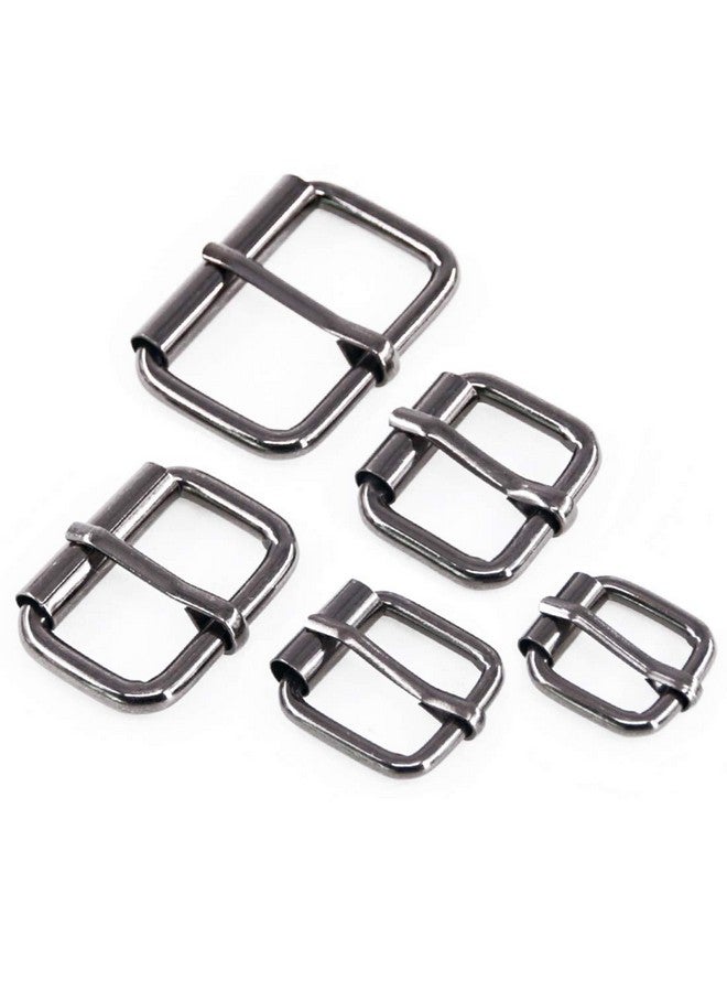 Swpeet Swpeet 50Pcs 5 Sizes 1/2" 3/4" 1" 5/4" 5/8" Multi-purpose Metal Roller Buckle Ring Assortment Kit for Hardware Belt Bags Ring (Gun-Black)  - Image 1
