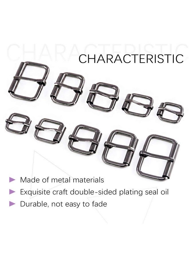 Swpeet Swpeet 50Pcs 5 Sizes 1/2" 3/4" 1" 5/4" 5/8" Multi-purpose Metal Roller Buckle Ring Assortment Kit for Hardware Belt Bags Ring (Gun-Black)  - Image 5