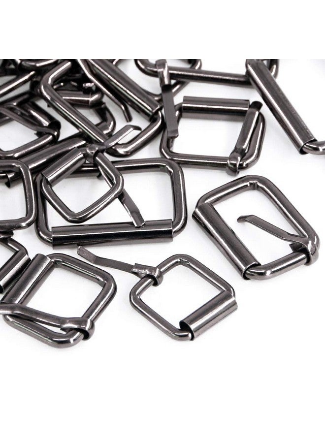 Swpeet Swpeet 50Pcs 5 Sizes 1/2" 3/4" 1" 5/4" 5/8" Multi-purpose Metal Roller Buckle Ring Assortment Kit for Hardware Belt Bags Ring (Gun-Black)  - Image 4