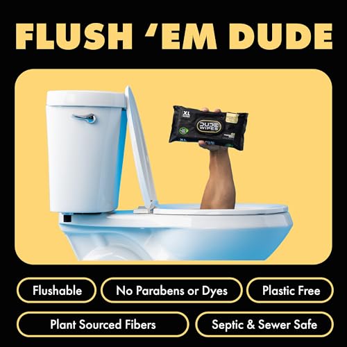 DUDE Wipes - Flushable Wipes - 6 Pack, 288 Count - Shea BUTTer Smooth - Extra-Large - Vitamin-E & Aloe - Septic and Sewer Safe - Image 3